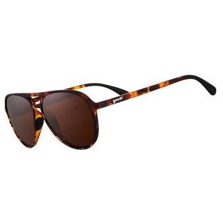 Goodr Amelia Earhart Ghosted Me Polarized Aviator Sunglasses for Men & Women, Large Sized (mach G), Brown Translucent Frames With Brown Non-Reflective Lenses, Uv400 Protection, No Slip, No Bounce