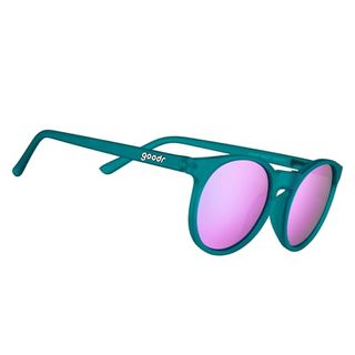 Goodr I Pickled These Myself Polarized Round Sunglasses for Men & Women, Small Sized (circle G), Teal Translucent Frames With Purple Pink Mirrored Reflective Lens, Uv400 Protection, No Slip, No Bounce