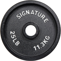 Signature Fitness Deep Dish 2-Inch Olympic Cast Iron Weight Plate 25lb